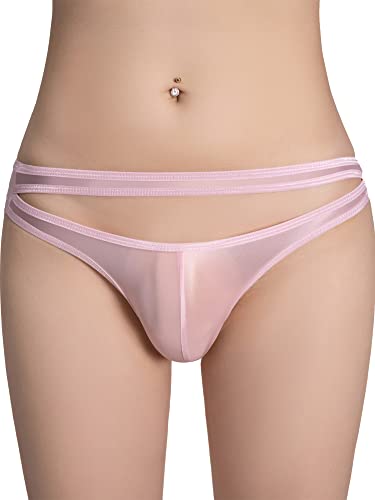 iEFiEL Herren Slips Transparent Unterhosen Kurz Wäsche Stretch String Tanga Offenen Dessous Unterwäsche Reizwäsche Xc Rosa Einheitsgröße von iEFiEL