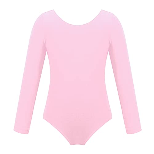 iEFiEL Kinder Mädchen Body Langarm Kurzarm Gymnastikanzug Trägerbody Ballettanzug Turnanzug Ballett Trikot Tanz Kleidung Rosa 140 von iEFiEL