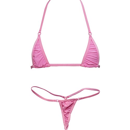 iEFiEL Sexy Damen Micro Bikini-Sets Badeanzug Bademode- Einheitsgröße (Rosa) von iEFiEL