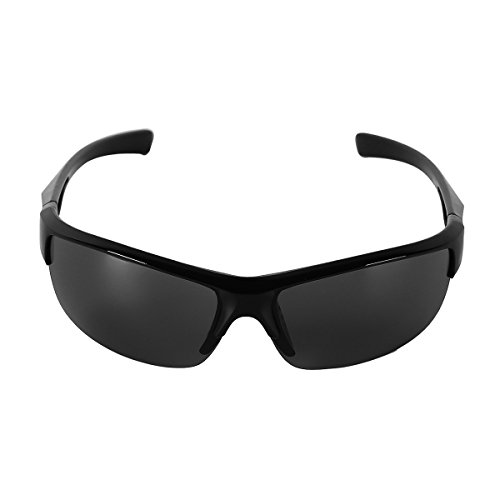 iEFiEL Sonnenbrille UV400 Schutzbrille mit superleichtem Rahmen für Damen Herren Autofahren Laufen Radfahren Angeln Golf Schwarz&Grau Einheitsgröße von iEFiEL