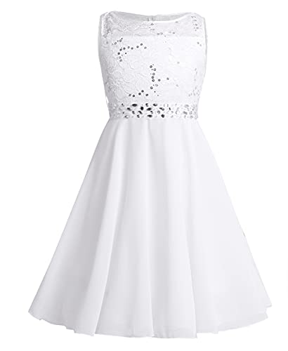 iEFiEL Sweet Prinzessin Lace Blumenmädchenkleider für Hochzeits Mädchen Festliches Kleid Brautjungfernkleid Festzug Partykleid Elfenbein 104 von iEFiEL