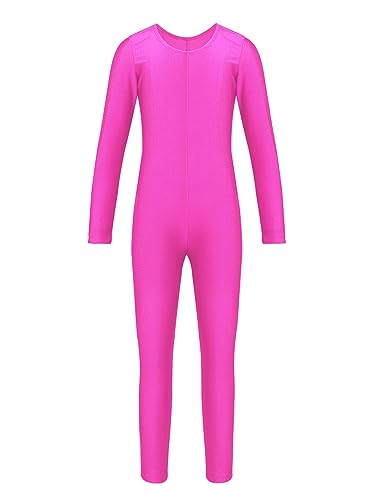 iEFiEL Turnanzug Kinder Mädchen Ganzkörperanzug Trikot Stretch Body Leotard Turnbody für Ballett Gymnastik Sport Training Dancewear Rose 158-164 von iEFiEL