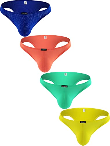 iKingsky Brasilianischer Rücken Slips Halb Zurück Bikini-Unterwäsche Sexy Niedrigen Taillen Halber Schlupf Unterhose Hüft-Slips für Männer (Groß. 4er Pack) von iKingsky