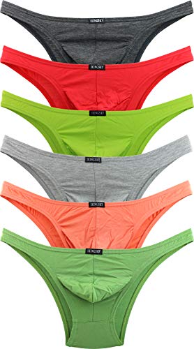 iKingsky Herren Cheeky Slips Modal Ausbuchtung Unterwäsche Aiedrigen Taillen Männer Unterhose (Large, 6er Pack) von iKingsky