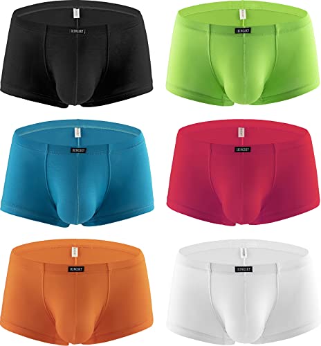 iKingsky Herren Retroshorts aus Modal Ausbuchtung Unterwäsche Sexy Uiedrigen Taillen Unterhose fur Männer (Groß, 6er Pack) von iKingsky