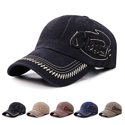 iMeshbean Basecap Herren Damen, Unisex Adult Kappe Verstellbar Baseball Cap Retro Snapback Cap Outdoor Hut Schirmmütze Baumwolle Freizeit Cap (Schwarz) von iMeshbean