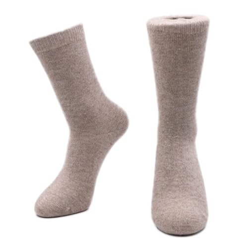 iMongol Pure Cashmere Damen Herren Unisex Crew Mid-Calf Causal Dicke Socken, Bettsocken, Zehen und Ferse von Hand Nähen, camel, 4.5-9 iMongol Pure Cashmere Damen Herren Unisex Crew Mid-Calf Causal Dicke Socken, Bettsocken, Zehen und Ferse von Hand Nähen, camel, 4.5-9 von iMongol