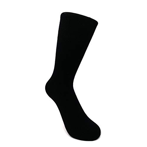 iMongol Pure Cashmere Damen Herren Unisex Crew Mid-Calf Causal Dicke Socken Bettsocken, Zehen und Ferse von Hand Nähen, Schwarz , 6-11 von iMongol