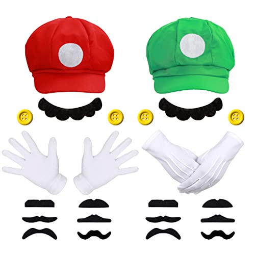 iZoeL Mario und Lui gi Kostüm Accessories Mütze Hut Handschuhe Bart gelbe Knöpfe Faschingkostüme Karneval Mottoparty Halloween Cosplay für Kinder Damen Herren iZoeL Mario und Lui gi Kostüm Accessories Mütze Hut Handschuhe Bart gelbe Knöpfe Faschingkostüme Karneval Mottoparty Halloween Cosplay für Kinder Damen Herren von iZoeL