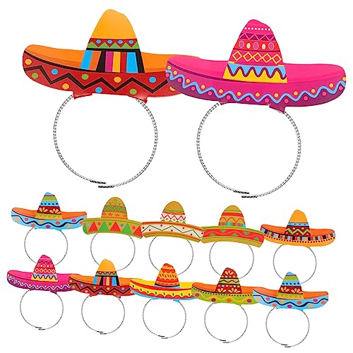 ibasenice 1 Satz 12 Stk Stirnband Aus Papier Verzierte Stirnbänder Für Damen Ornament-stirnband Cinco De Mayo-fiesta-kleid Cinco De Mayo Fotokabinen Requisiten Fräulein Abstauben Mexiko von ibasenice