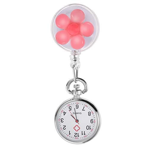 ibasenice Schwesterntisch Pflege Taschenuhr Versenkbar Taschenuhr Aus Silikon Doktor Brosche Fob Uhr Clip on Uhr Mini Taschenuhr Fräulein Verschlussmaterial: Legierung Schmücken Niedlich von ibasenice