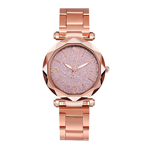 ibasenice Orologio Polso Quarzo Glitzernde Uhr Armbanduhr Frau Orologio Analogico Quarzo Frau Beobachten Orologio Polso Donna Quarz-Armbanduhr Geschenk Perlmutt Edelstahlband Fräulein von ibasenice