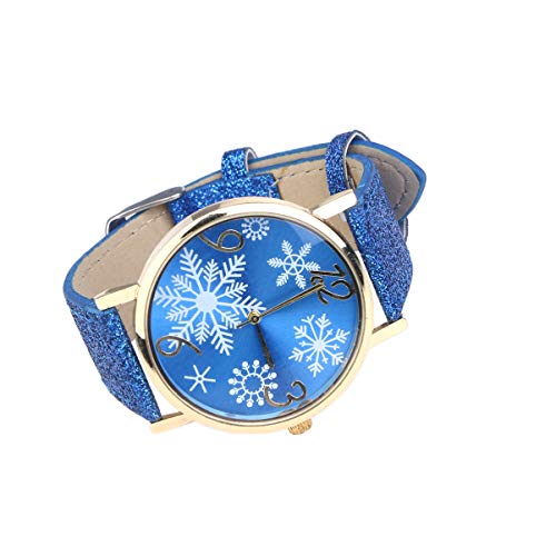 ibasenice Weihnachten Schneeflocke Uhr Weihnachten Armbanduhr Rundes Zifferblatt Armbanduhren Winter Armband Schmuck Quarz Armbanduhren Armband Armband für Studenten Erwachsene Saisonuhr von ibasenice