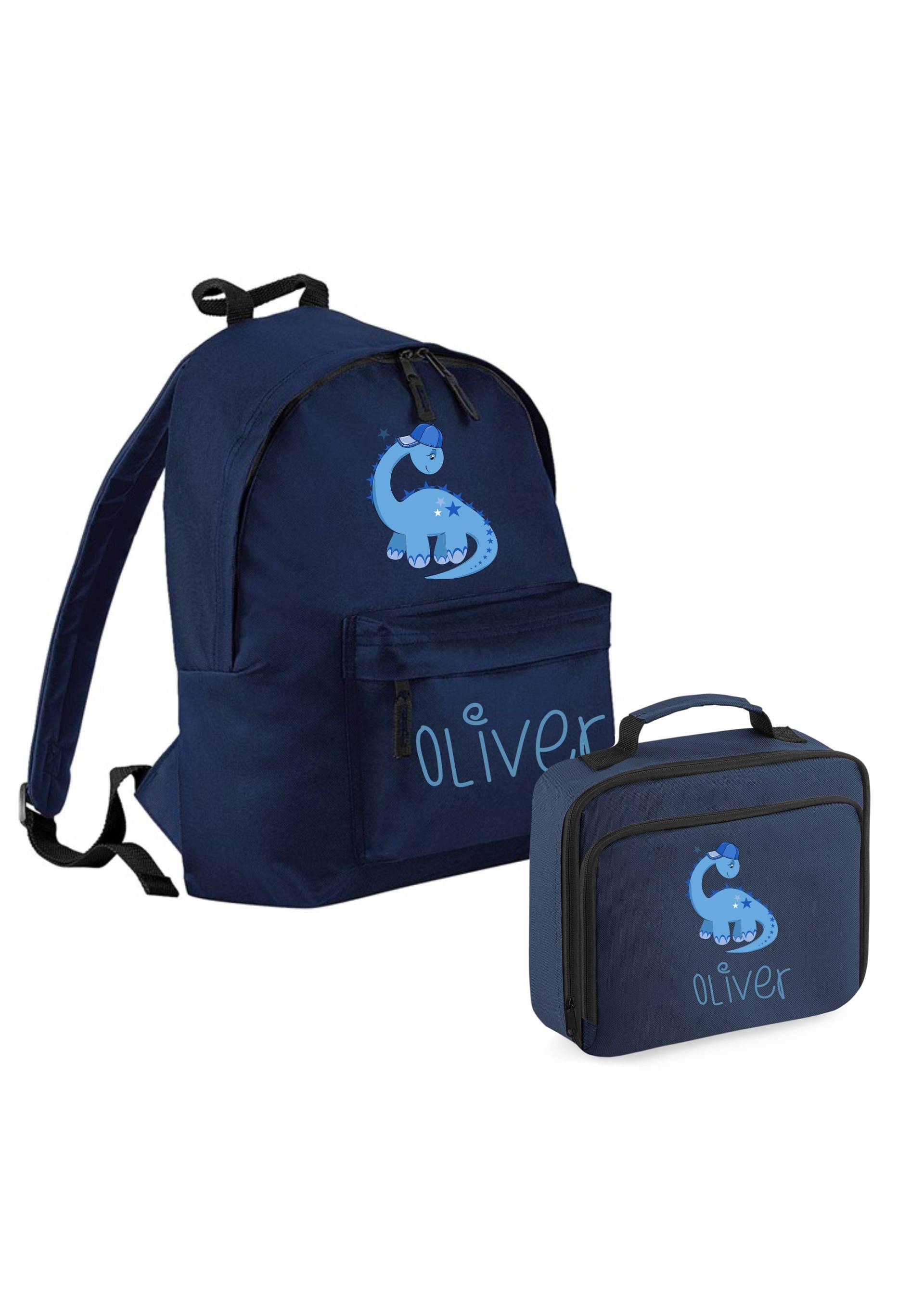 Personalisierter Name Dinosaurier Rucksack Und Lunchbag Set - Kinder Back To School Bag von icklepeanuts