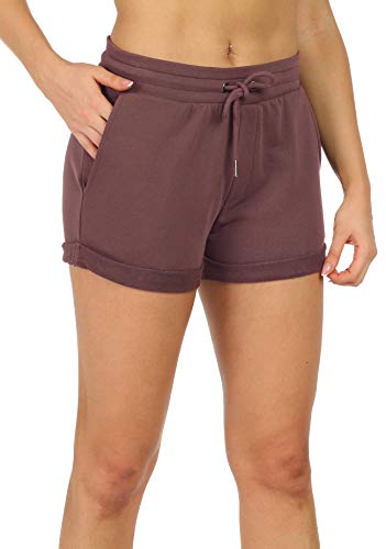 icyzone Damen Sport Kurze Hose Laufshorts Jogginghose Sommer Sportshorts Atmungsaktiv Running Gym Shorts (L, Burgundy) von icyzone