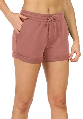 icyzone Damen Sport Kurze Hose Laufshorts Jogginghose Sommer Sportshorts Atmungsaktiv Running Gym Shorts (M, Dusty Pink) von icyzone