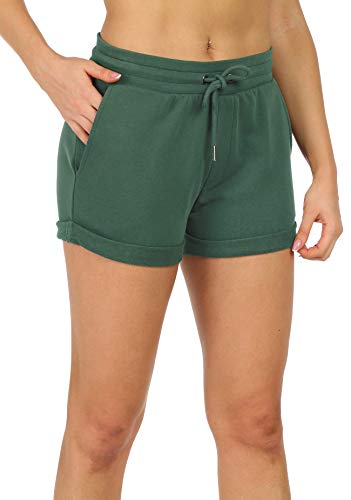 icyzone Damen Sport Kurze Hose Laufshorts Jogginghose Sommer Sportshorts Atmungsaktiv Running Gym Shorts (M, Fir) von icyzone