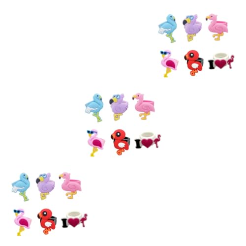 ifundom 18 Stk Silikonringe Kinder Schmuck Ringe Flamingo-Kinderring Ringe für Kinder Kinderringe bunte Ringe Mädchen kleines Geschenk von ifundom