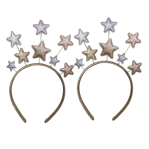 ifundom 2St Haargummis für Babys Geburtstag Kopfschmuck Mädchen-Party-Haarband Stirnbänder für Stern-Stirnband für Mädchen haarschmuck Pentagramm-Stirnband stern haarband Metall Schal Kind von ifundom