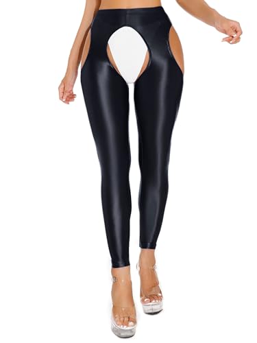 iiniim Damen Glossy Hose Ouvert Leggings Nylon Strumpfhosen Lange Unterhose Pantyhose Tight Pants Schwarz L iiniim Damen Glossy Hose Ouvert Leggings Nylon Strumpfhosen Lange Unterhose Pantyhose Tight Pants Schwarz L von iiniim