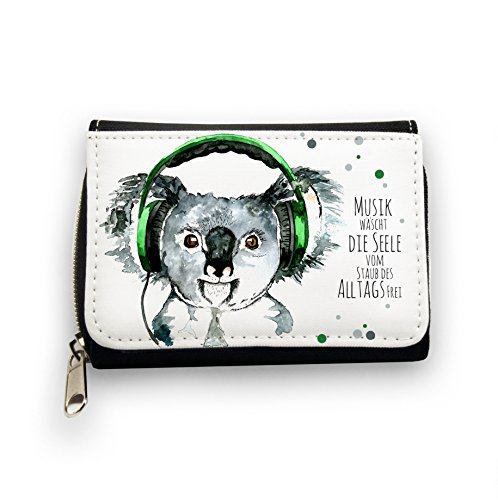 ilka parey wandtattoo welt Portemonnaie Geldbörse Brieftasche Koala Bär mit Kopfhörer und Spruch Musik wäscht die Seele vom Staub des Alltags frei gk060 ilka parey wandtattoo welt Portemonnaie Geldbörse Brieftasche Koala Bär mit Kopfhörer und Spruch Musik wäscht die Seele vom Staub des Alltags frei gk060 von ilka parey wandtattoo-welt