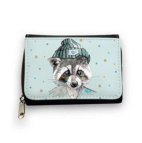 ilka parey wandtattoo welt Portemonnaie Geldbörse Brieftasche Waschbär mit Mütze und Punkten in hellblau gk052 ilka parey wandtattoo welt Portemonnaie Geldbörse Brieftasche Waschbär mit Mütze und Punkten in hellblau gk052 von ilka parey wandtattoo-welt