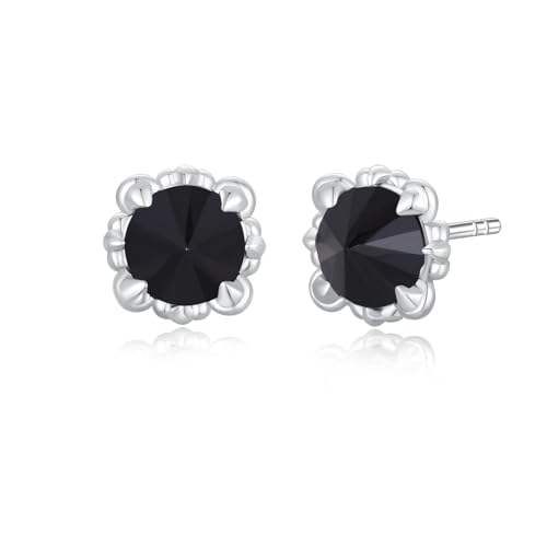 immobird Ohrstecker Herren Ohrringe Schwarz Ohrstecker silber 925 mit Brillant Zirkonia Ohrstecker Schwarz Unisex Ohr Schmuck für Männer Damen Herren (Schwarz) von immobird