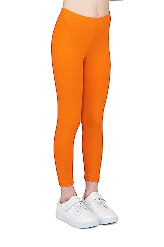 infatti Kinder-Mädchen-Baumwoll-Leggings, weiche und Bequeme Hose für Kinder, lässiges Training, eleganter Stil, Basic-Kleidung Zoe, Orange 104 cm (4 Jahre) von infatti