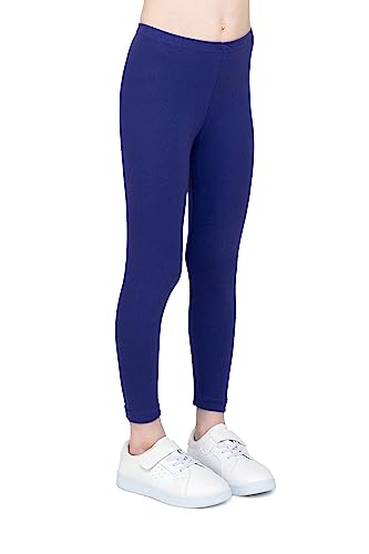 infatti Kinder-Mädchen-Baumwoll-Leggings, weiche und Bequeme Hose für Kinder, lässiges Training, eleganter Stil, Basic-Kleidung Zoe, Violett 116 cm (6 Jahre) von infatti