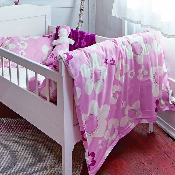 ingegerd Kinderbettwäsche blume rosa für Wiege und Kleinkindbett von ingegerd
