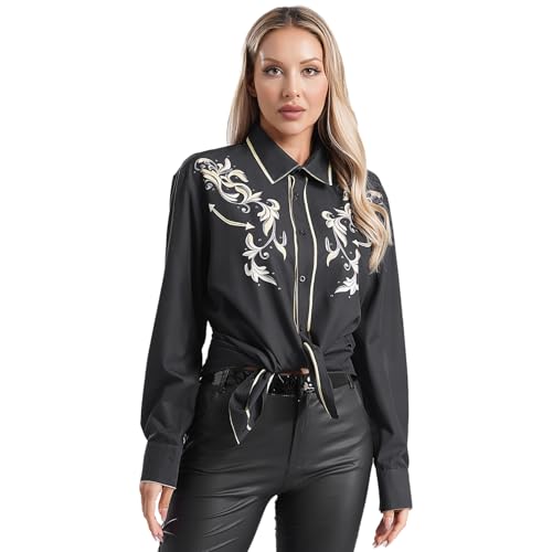 inlzdz Damen Vintage Western Cowboy Kostüm Langarm Bluse Button Oberteil Down Hemdbluse Freizeithemd Mottoparty Karneval Kostüm Typ B XXL inlzdz Damen Vintage Western Cowboy Kostüm Langarm Bluse Button Oberteil Down Hemdbluse Freizeithemd Mottoparty Karneval Kostüm Typ B XXL von inlzdz