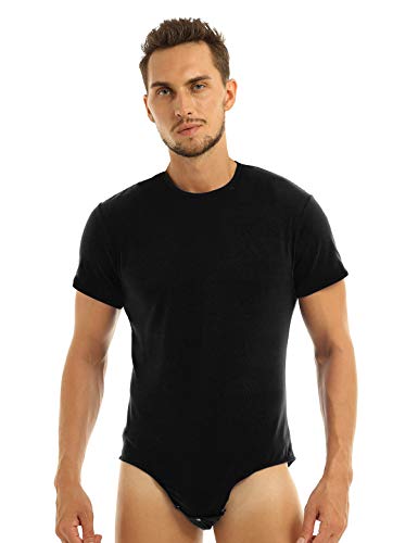 inlzdz Herren Overall Kurzarm/Ärmellos Body aus Baumwolle Einteiler Bodysuit mit Druckknöpfen im Schritt Männerbody Unterhemd Fitness Sportbody Schwarz Kurzarm XL inlzdz Herren Overall Kurzarm/Ärmellos Body aus Baumwolle Einteiler Bodysuit mit Druckknöpfen im Schritt Männerbody Unterhemd Fitness Sportbody Schwarz Kurzarm XL von inlzdz