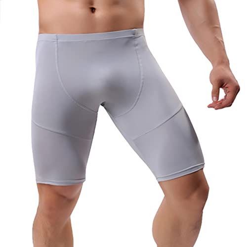 inlzdz Herren Sport Shorts Kurze Legging Laufshorts Knielang Kompressionsshorts Compression Tight Shorts Atmungsaktiv Unterziehhose Radlerhose Fitness Jogging Grau XXL von inlzdz