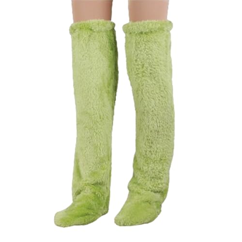 Kompakte Kniehohe Socken, 1 Paar Flauschige Overknee-Socken, Flauschige Overknee-Socken, Hohe Plüschstrümpfe, Flauschige Lange Beinstulpen, Weiche Oberschenkelhohe Socken, Flauschige Schlafsocken Für von irawo