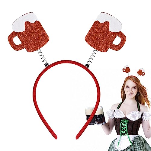 Bierkrug Stirnband,Kreative Mädchen-Stirnbänder - Für Oktoberfest-Frauen-Stirnbänder mit Bart-Wurst-Design-Haarband für den Urlaub Itrimaka von itrimaka