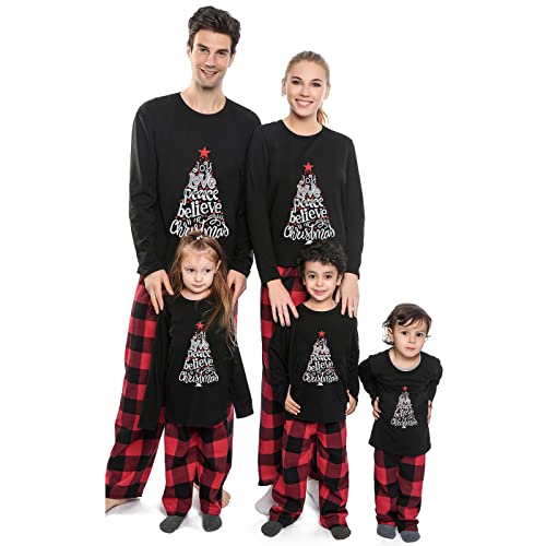 jakloz Weihnachts Pyjama Familie Set, Plaid Weihnachten Schlafanzug Langarm Weihnachtspyjama, Fun-Nachtwäsche Outfits Pyjama für Damen Herren Kinder(Damen,S) von jakloz