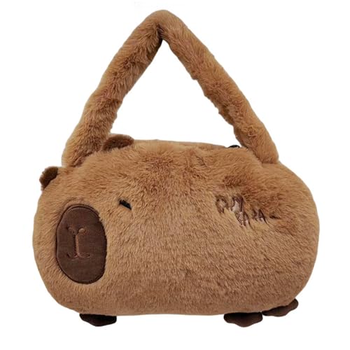 Plüsch-Umhängetasche mit Cartoon-Motiv, große Kapazität, Stofftier-Handtasche für Shopping, Dating und Reisen, braun Plüsch-Umhängetasche mit Cartoon-Motiv, große Kapazität, Stofftier-Handtasche für Shopping, Dating und Reisen, braun von jebyltd