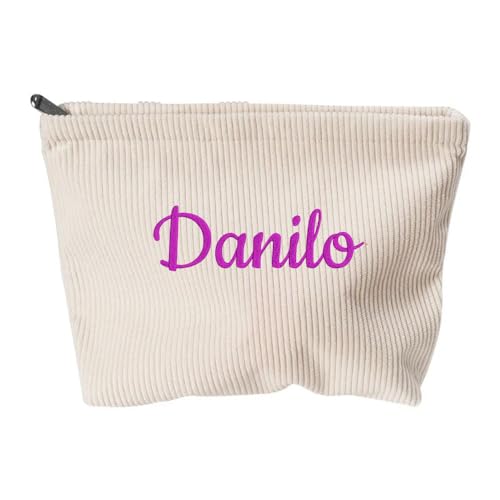 jfs Personalisierte Kosmetiktasche mit Namen, Muttertagsgeschenke, Geburtstagsgeschenke für Frauen, personalisierter Name, Make-up-Tasche, Kosmetiktasche, Reise-Kulturbeutel, Geschenke, Elfenbein, von jfs