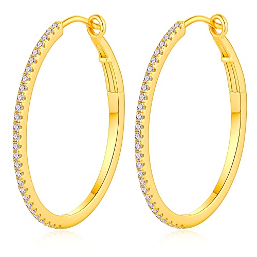 Damen Ohrringe Gold Creolen Silber 925 Damen Ohrringe Gold Hängend Große Creolen Gold 585 Silber Creolen Ohrhänger Gold Diamant Creolen Vergoldet Goldene Creolen Kreis Ohrringe Groß von jiamiaoi