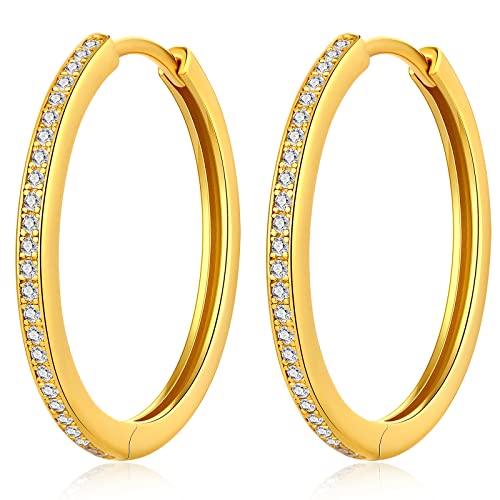 Damen Ohrringe Gold Creolen Silber 925 Damen Ohrringe Hängend Silber Große Creolen Gold 585 Silber Creolen Ohrhänger Gold Diamant Creolen Goldene Creolen Kreis Ohrringe Groß von jiamiaoi