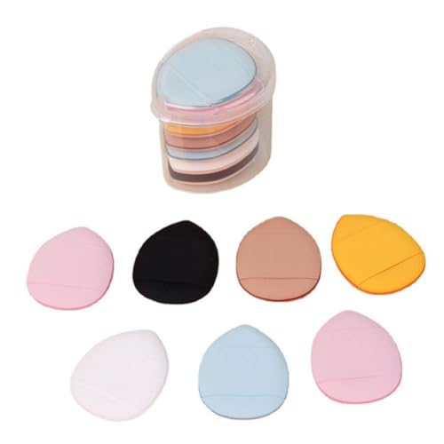 Mini-Finger-Puderquaste, Gesichts-Make-up-Schwämme für loses Puder, Creme, Foundation, Concealer, Lidschatten, wiederverwendbare Make-up-Puffs mit transparenter Hülle, nass und trocken, 6 Stück von jileijar