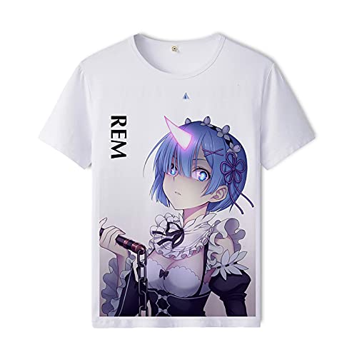 Anime Re:Life In A Different World from Zero T-Shirt Rem Kurzarm Sommer T-Shirt Rem Ram T-Shirt von jiminhope