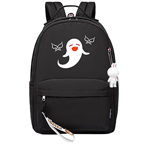 jiminhope Genshin Impact Rucksack Anime Hu Tao Print Kleiner Anhänger Reißverschluss Reiserucksack Niedliche Cartoon Student Tasche für Jungen Mädchen von jiminhope