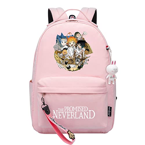 jiminhope The Promised Neverland Rucksack Anime Pochita Print Kleiner Anhänger Reißverschluss Reiserucksack Niedliche Cartoon Student Tasche für Jungen Mädchen von jiminhope