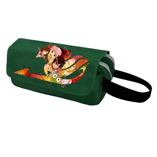 jiminhope Anime Fairy Tail Happy Pencil Case Natsu Dragneel Erza Scarlet Großes Fassungsvermögen Federmäppchen Tasche mit Reißverschluss von jiminhope