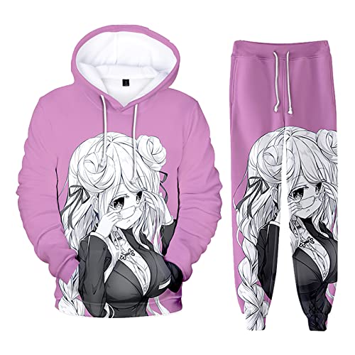 jiminhope Date a Live Set Herren und Damen Bedrucktes Kapuzen Sweatshirt und Leggings Anzug Anime Hoshimiya Mukuro Cosplay Kostüm von jiminhope