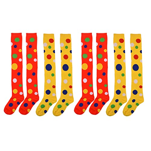 jojofuny 2 Paar Gepunktete Clownsocken Halloween-socken Socken Für Erwachsene Beinwärmer-geschenksocken Mädchen Socken Neuheit Gelbe Socken Tanzen Socken Gewöhnliche Damen Chemische Faser von jojofuny