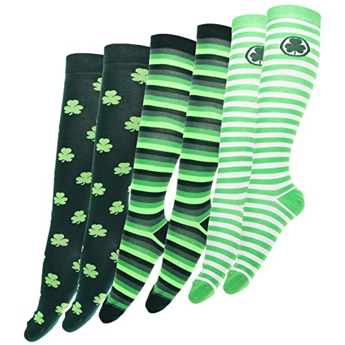 jojofuny 3 Paare Socke Kobold Cosplay Kostümzubehör Irische Strümpfe St Patricks Day Strümpfe Party-accessoires St. Patricks Day Kniestrümpfe Make-up-zubehör Yingschi Baumwolle Rundhals von jojofuny