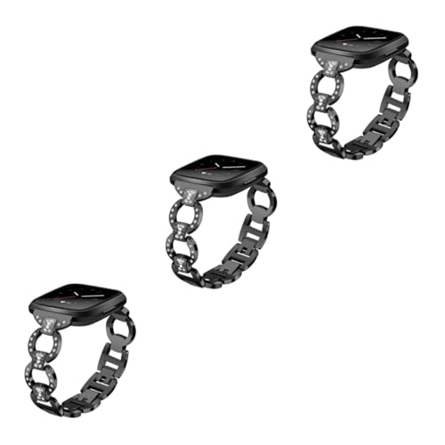 jojofuny 3St Uhrenarmband für für Uhr betrachten Nachthemd Uhrenarmband aus Edelstahl Edelstahlband Metalluhr drin Bänder für Frauen noir Uhrenarmbänder Rostfreier Stahl Gurt von jojofuny