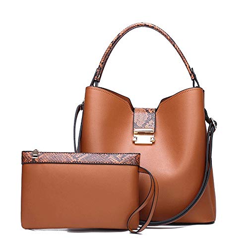 jonam Umhängetasche Frauen arbeiten Handtaschen-Qualitäts-Leder-Handtasche Sets Große Schultertasche Frauen Umhängetasche Messenger (Color : Bruin) von jonam